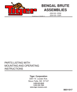 Tiger John Deere JD 6105-125M 6105-125R BENGAL BRUTE Mower Operation and Parts Manual PDF Download