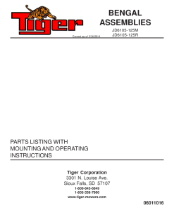 Tiger John Deere JD 6105-125M 6105-125R BENGAL Mower Operation and Parts Manual PDF Download