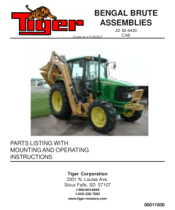 Tiger John Deere JD 62-6420 BENGAL BRUTE 06011000 Mower Operation and Parts Manual PDF Download