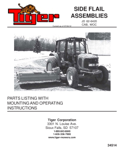 Tiger John Deere JD 62-6420 side flail Mower Operation and Parts Manual PDF Download