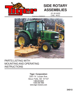 Tiger John Deere JD 62-6420 side rotary 34513 Mower Operation and Parts Manual PDF Download