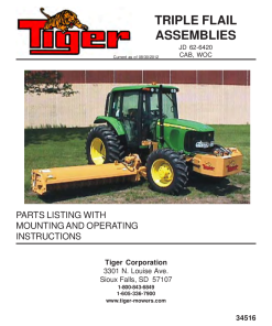 Tiger John Deere JD 62-6420 triple flail Mower Operation and Parts Manual PDF Download