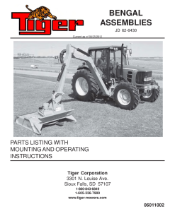 Tiger John Deere JD 62-6430 BENGAL Mower Operation and Parts Manual PDF Download