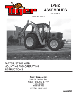 Tiger John Deere JD 62-6430 LYNX Mower Operation and Parts Manual PDF Download