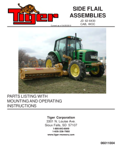 Tiger John Deere JD 62-6430 Side Flail Mower Operation and Parts Manual PDF Download