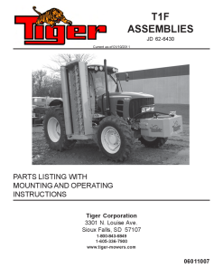 Tiger John Deere JD 62-6430 T1F Mower Operation and Parts Manual PDF Download