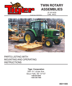 Tiger John Deere JD 62-6430 TWIN ROTARY Mower Operation and Parts Manual PDF Download