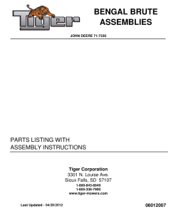 Tiger John Deere JD 71-7330 BENGAL BRUTE Mower Operation and Parts Manual PDF Download