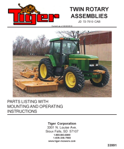 Tiger John Deere JD 72-7510 CAB Twin rotary Mower Operation and Parts Manual PDF Download