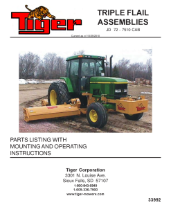 Tiger John Deere JD 72-7510 triple flail Mower Operation and Parts Manual PDF Download