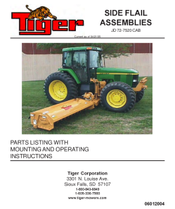 Tiger John Deere JD 72-7520 CAB SIDE FLAIL Mower Operation and Parts Manual PDF Download