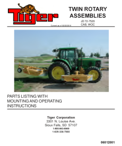 Tiger John Deere JD 72-7520 TWIN ROTARY Mower Operation and Parts Manual PDF Download