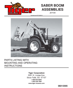Tiger John Deere JD 7X30 SABER Boom Mower Operation and Parts Manual PDF Download