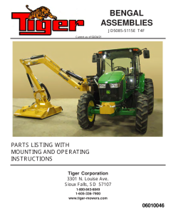 Tiger John Deere JD5085-5115E T4F BENGAL Mower Operation and Parts Manua PDF Download