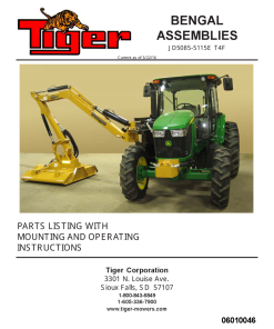 Tiger John Deere JD5085-5115E T4F BENGAL Mower Operation and Parts Manual PDF Download
