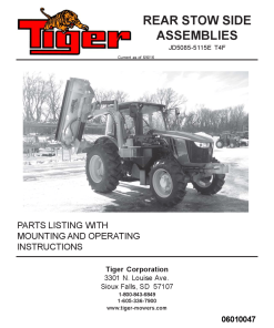 Tiger John Deere JD5085-5115E T4F RSS 06010047 Mower Operation and Parts Manual PDF Download