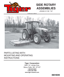 Tiger John Deere JD5085 5115E T4F SIDE ROTARY Operation and Parts Manual PDF Download