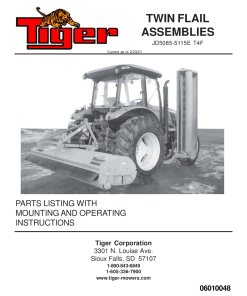 Tiger John Deere JD5085-5115E T4F TWIN FLAIL Operation and Parts Manual PDF Download