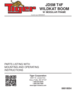 Tiger John Deere JD5M WILDKAT w MODULAR FRAME Mower Operation and Parts Manual PDF Download