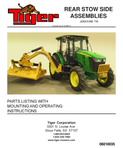 Tiger John Deere JD5XXXM T4i Mower Operation and Parts Manual PDF Download