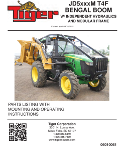 Tiger John Deere JD5xxxM T4F BENGAL w IH and MODULAR FRAME Mower Operation and Parts Manual PDF Download