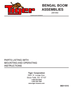 Tiger John Deere JD6105D Bengal Operation and Parts Manual PDF Download