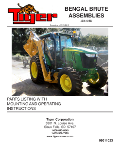 Tiger John Deere JD6105D T4i BENGAL BRUTE Operation and Parts Manual PDF Download
