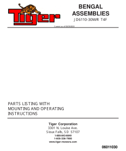 Tiger John Deere JD6110-30M JD6110-30R T4F BENGAL Mower Operation and Parts Manual PDF Download