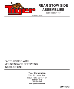 Tiger John Deere JD6110-30M JD6110-30R T4F Rear stow Side Mower Operation and Parts Manual PDF Download