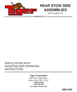 Tiger John Deere JD6110-30M JD6110-30R T4F WILDKAT Mower Operation and Parts Manual PDF Download