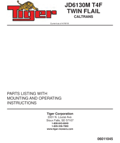 Tiger John Deere JD6110-30M T4F TWIN FLAIL CALTRANS Mower Operation and Parts Manual PDF Download