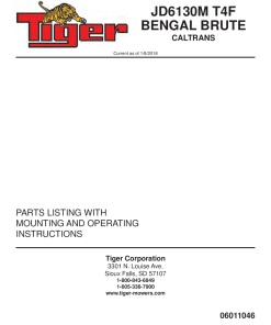 Tiger John Deere JD6130M T4F BENGAL BRUTE CALTRANS Operation and Parts Manual PDF Download