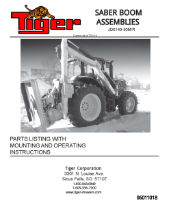 Tiger John Deere JD6140-50M JD6110-30R SABER Boom Mower Operation and Parts Manual PDF Download