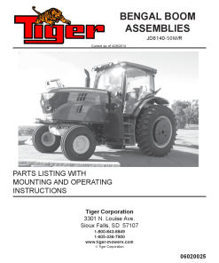 Tiger John Deere JD6140-50M JD6140-50R Bengal Boom Mower Operation and Parts Manual PDF Download