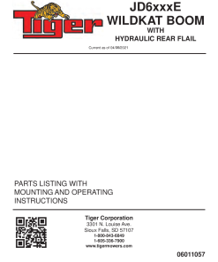 Tiger John Deere JD6E WILDKAT w HYDRAULIC REAR FLAIL Mower Operation and Parts Manual PDF Download