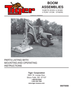 Tiger Kubota M105X M106X M107X M108X M105S Point Stow-STNDRD BOOM Mower Operation and Parts Manual PDF Download