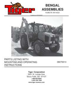 Tiger Kubota M110GX BENGAL BOOM Mower Operation and Parts Manual PDF Download