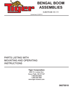 Tiger Kubota M6-101 M6-111 BENGAL Mower Operation and Parts Manual PDF Download