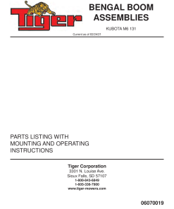 Tiger Kubota M6 131 BENGAL BOOM Mower Operation and Parts Manual PDF Download