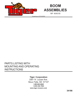 Tiger Massey Ferguson MF 4243-55 Boom Mower Operation and Parts Manual PDF Download