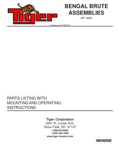 Tiger Massey Ferguson MF 5425 5455 BENGAL BRUTE Mower Operation and Parts Manual PDF Download