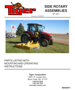 Tiger Massey Ferguson MF 5611 SIDE ROTARY Operation and Parts Manual PDF Download
