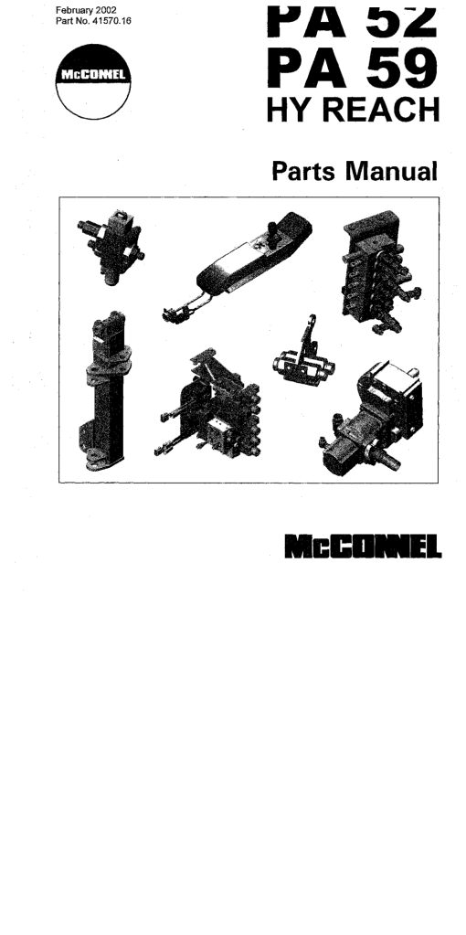 Tiger McConnel PA52 PA59 HY REACH Parts Manual PDF Download