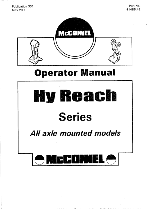 Tiger McConnel PA550 PA650 Hy Reach Series Axle Models Operation Manual PDF Download