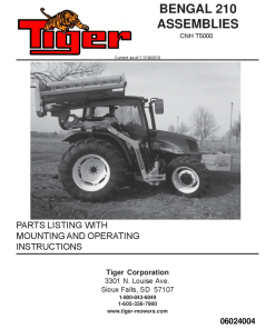 Tiger New Holland CNH T5000 Bengal 210 Mower Operation and Parts Manual PDF Download