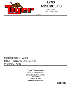 Tiger New Holland CNH T5000 Ford TL 80-100A LYNX Mower Operation and Parts Manual PDF Download