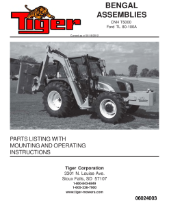 Tiger New Holland CNH T5000 TL80-100A Bengal Mower Operation and Parts Manual PDF Download