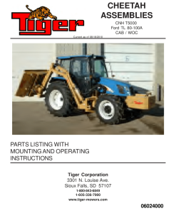 Tiger New Holland CNH TL 80-100A CAB WOC CHEETAH Mower Operation and Parts Manual PDF Download