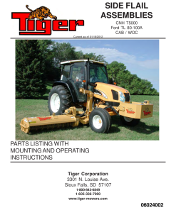 Tiger New Holland CNH TL80-100A Ford TL 80-100A CAB WOC Side Flail Mower Operation and Parts Manual PDF Download