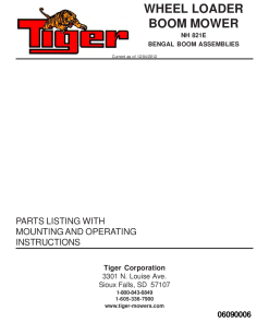 Tiger New Holland NH 821E WHEEL LOADER BOOM MOWER Mower Operation and Parts Manual PDF Download